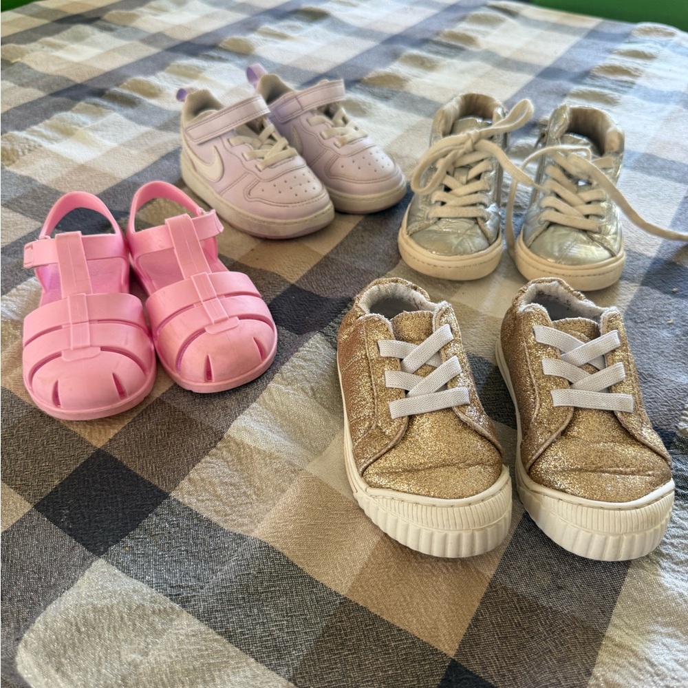 Gold Glitter Kids Sneakers